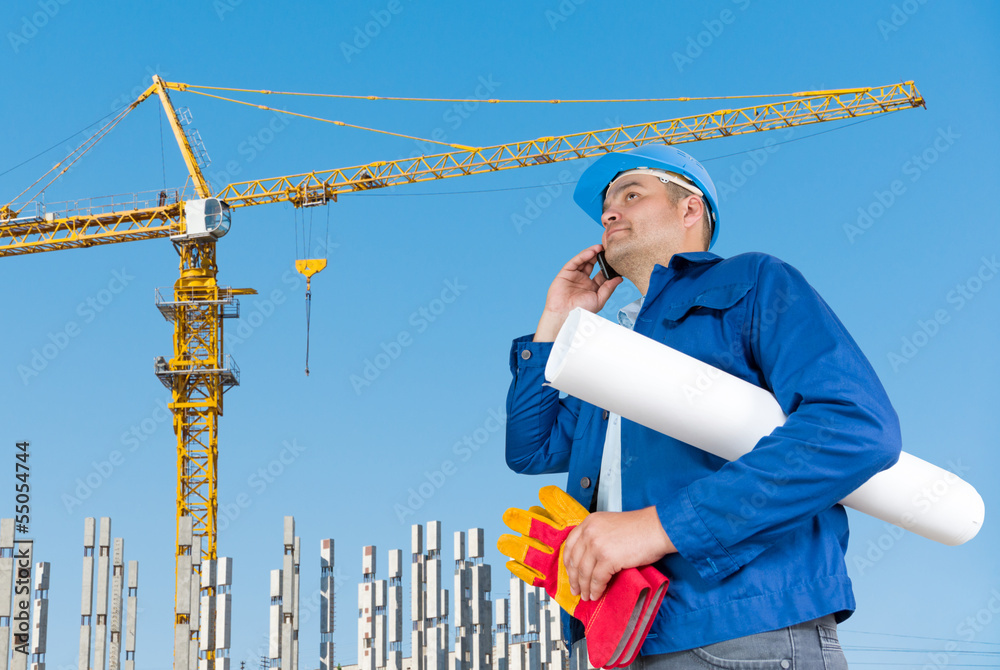 Foreman with blueprints Foreman with blueprints