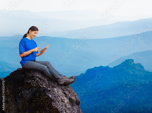 woman working outdoors