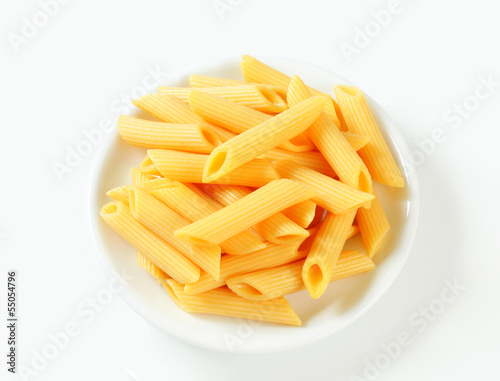 Cooked penne pasta