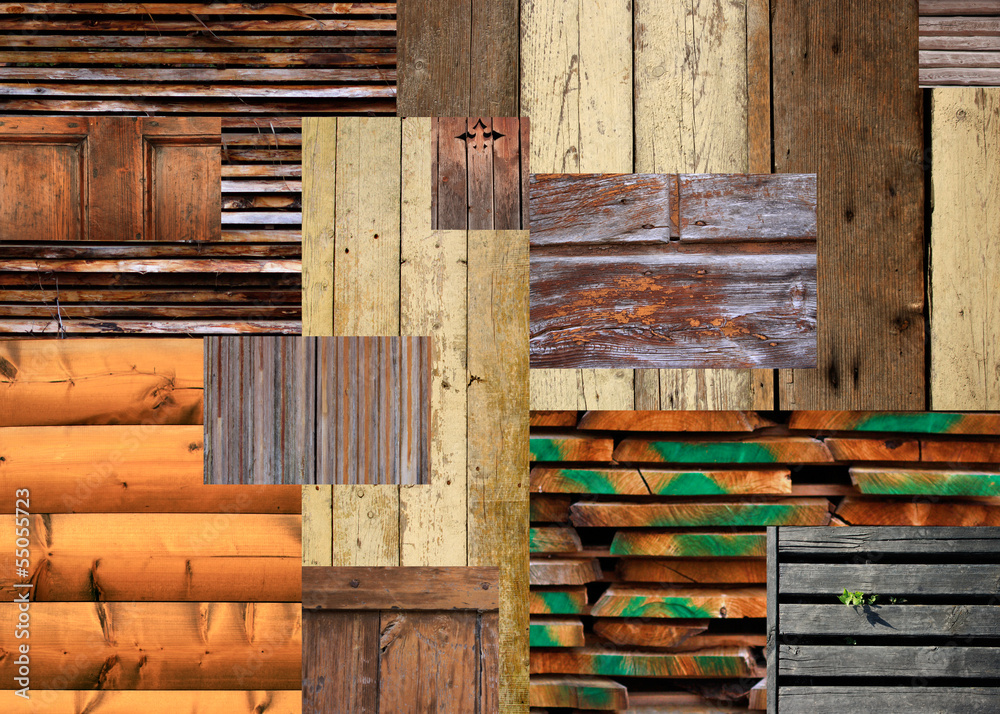 Patchwork di assi di legno Stock Photo | Adobe Stock