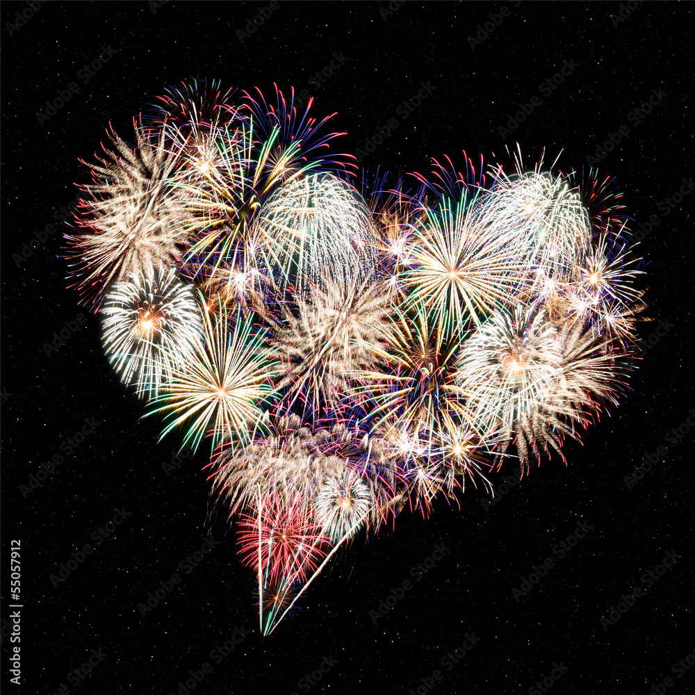 Feuerwerk Herz StockFoto Adobe Stock