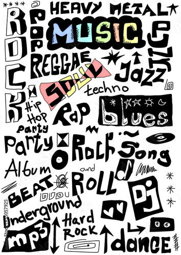 Music words seamless background #55057925