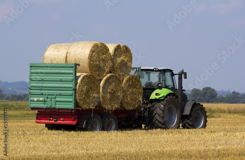 Tractor with hay