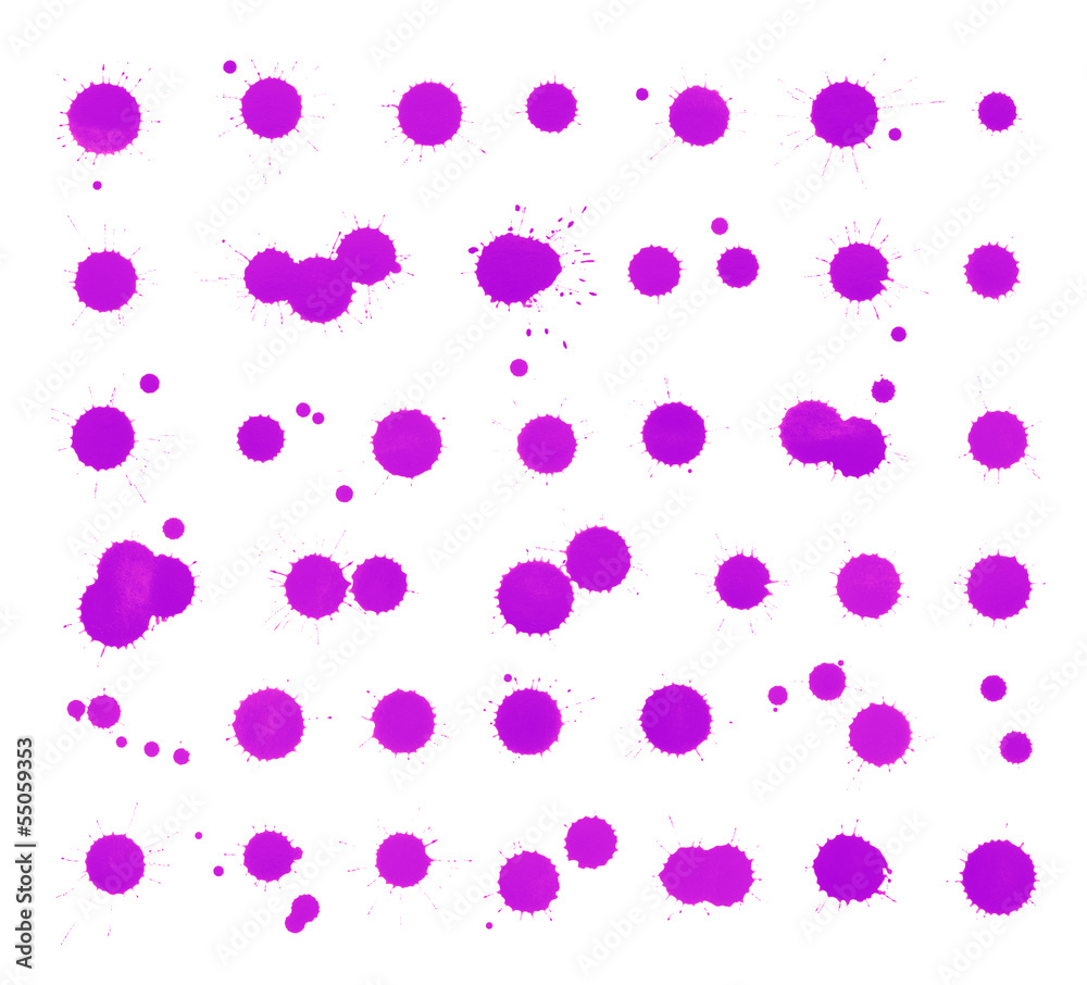 Violet ink stain spot collection