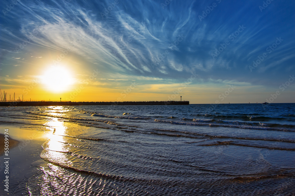 Naklejka premium seascape near the marina in Israel, Ashdod
