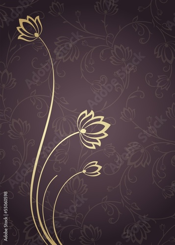 Fototapeta Naklejka Na Ścianę i Meble -  water lilies, wedding card design, India