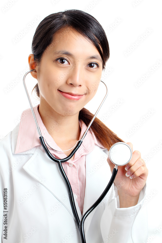 Asian medical doctor holding stethoscope Asian medical doctor holding stethoscope