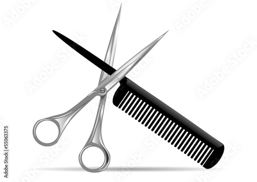 scissors and comb