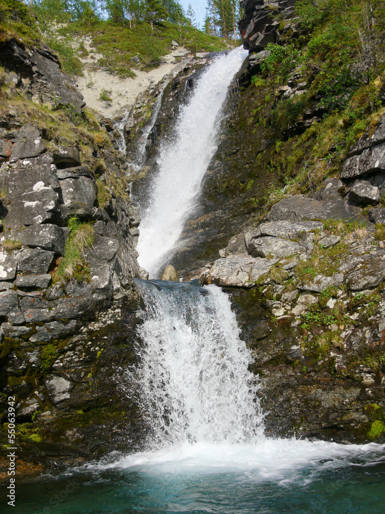 Falls in mountains. Russia, Hibini Falls in mountains. Russia, Hibini