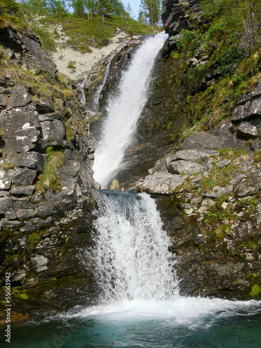 Falls in mountains. Russia, Hibini