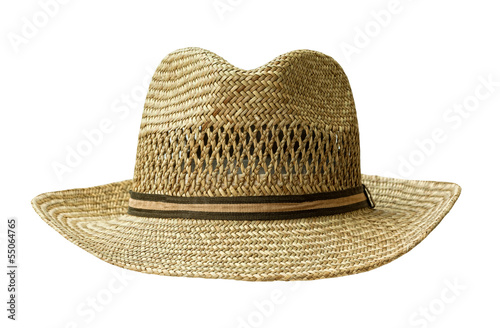 straw hat cut out on white with Clipping-Pfad