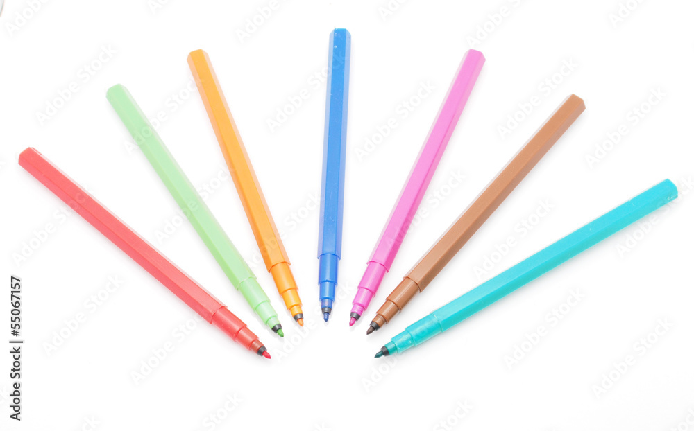 felt-tip pens on a white background felt-tip pens on a white background