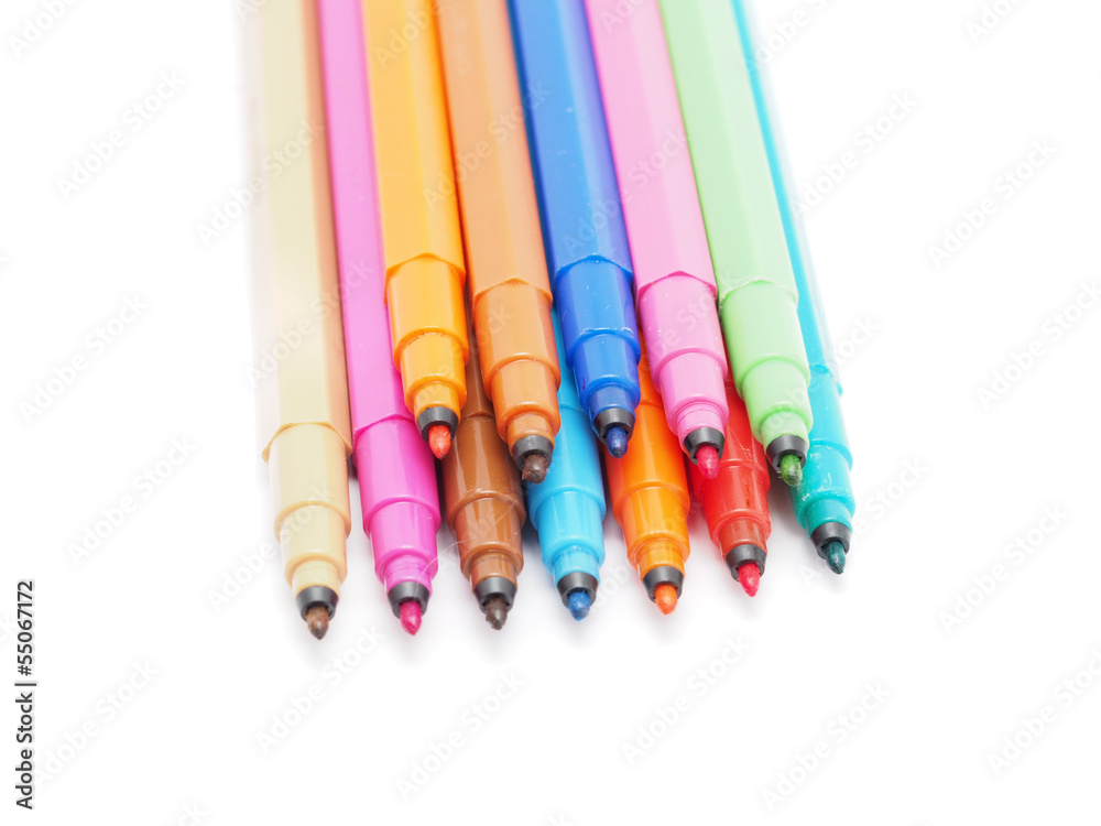 felt-tip pens on a white background felt-tip pens on a white background