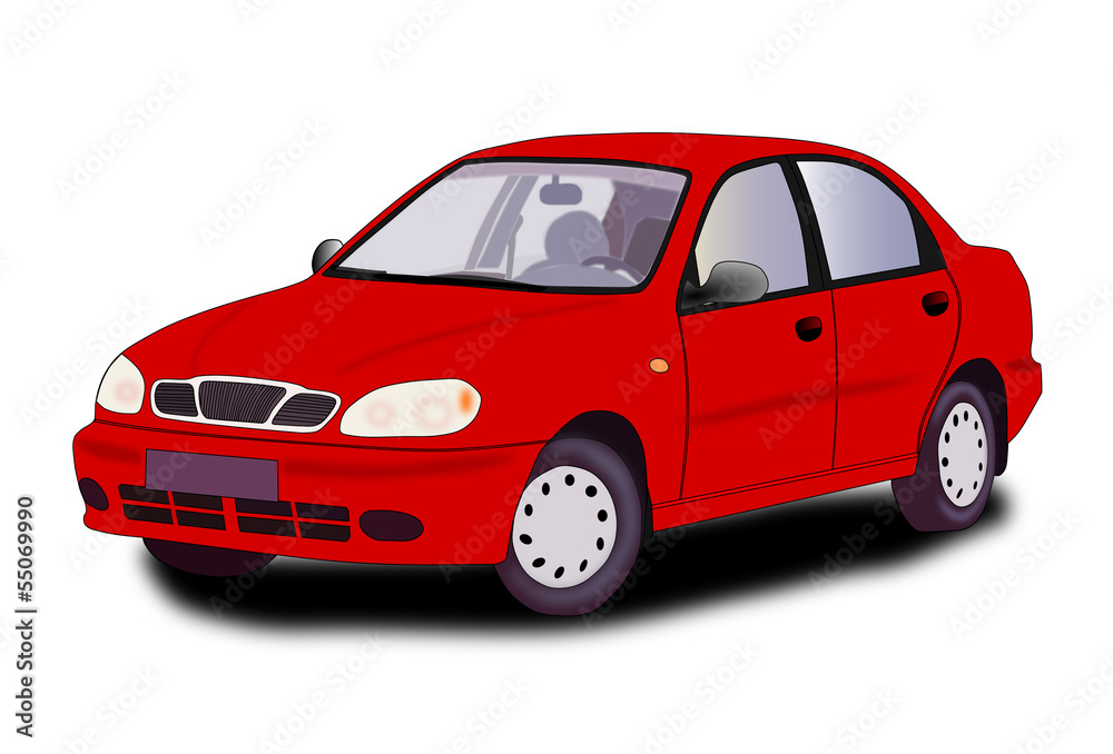 Red car - vector illustration.