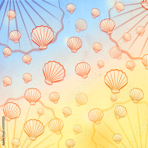 summer background with shells