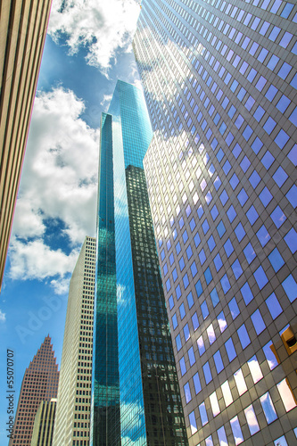 facade of skyscraper in downtown Houston