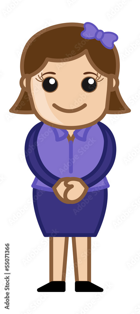 Receptionist Girl - Business Cartoon Character Vector