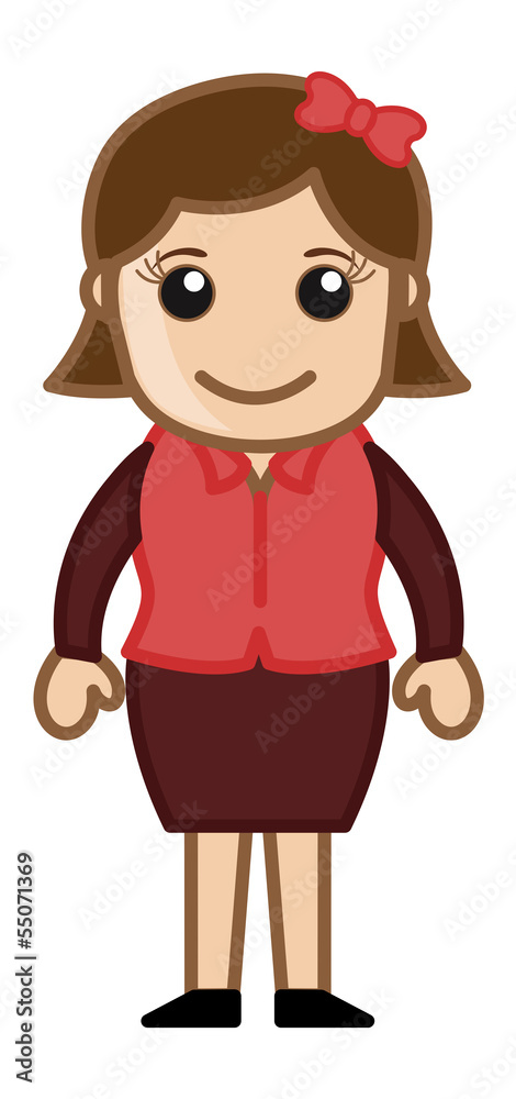 Girl Standing - Business Cartoon Character Vector Girl Standing - Business Cartoon Character Vector