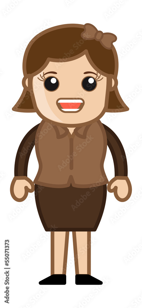 Woman Talking - Business Cartoon Character Vector