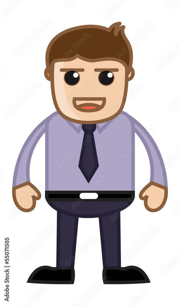 Cunning Office Employee - Business Cartoon Character Vector Cunning Office Employee - Business Cartoon Character Vector