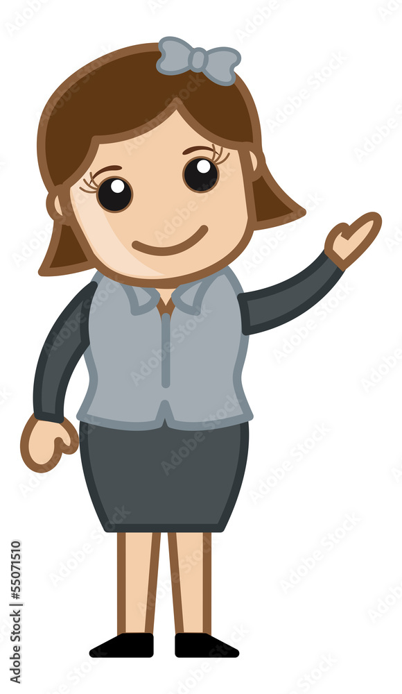 Happy Female Professional - Business Cartoon Character Vector