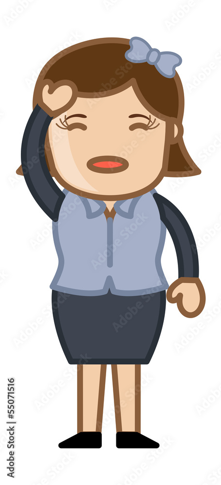 Headache in Office - Business Cartoon Character Vector