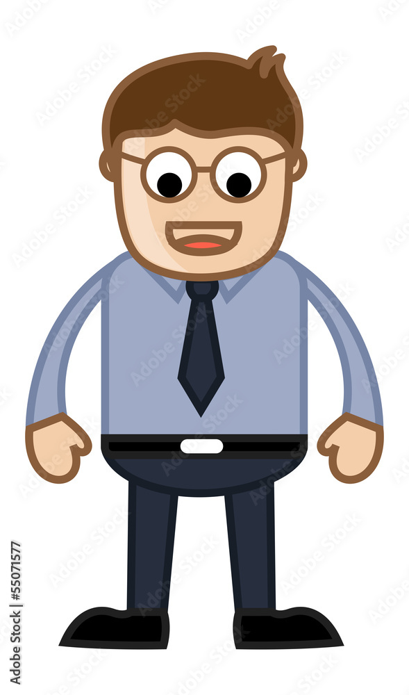 Funny Eyes Man - Business Cartoon Character Vector