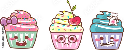 CUP CAKE KAWAII TRI 08 - LAÇO, CEREJA, CAT