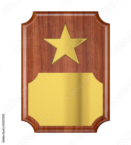 Plaque with Gold Star