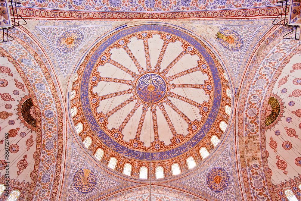 Blue Mosque interior in Istanbul, Turkey
