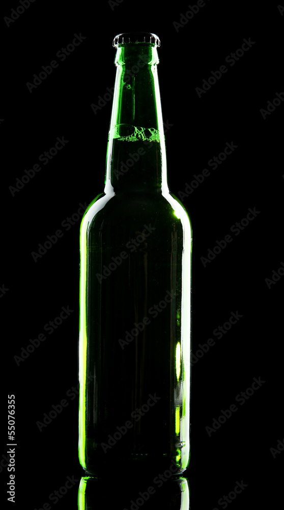 Bottle of beer on black background Bottle of beer on black background