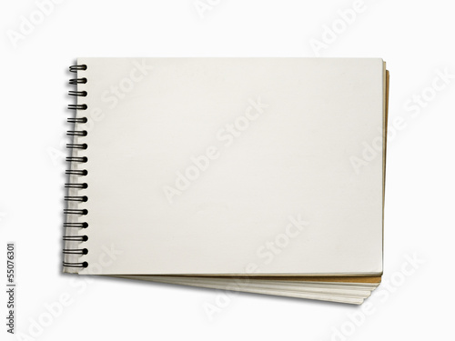 Blank White Page of Note Book Horizontal
