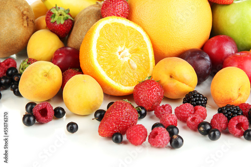 Fresh fruits and berries close up