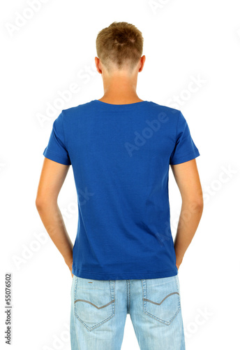 T-shirt on young man isolat...