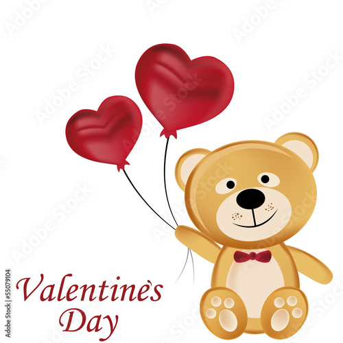 happy teddy bear in valentine s day