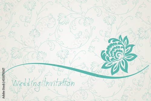 Fototapeta Naklejka Na Ścianę i Meble -  water lily , wedding card design, India