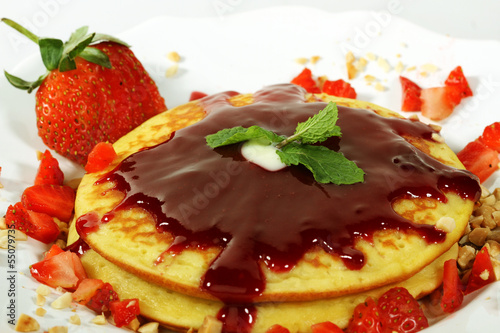 Photography pancake strawberry