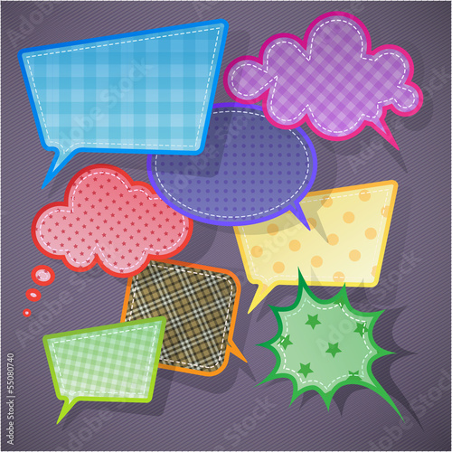 Colorful speech bubbles round and square photo