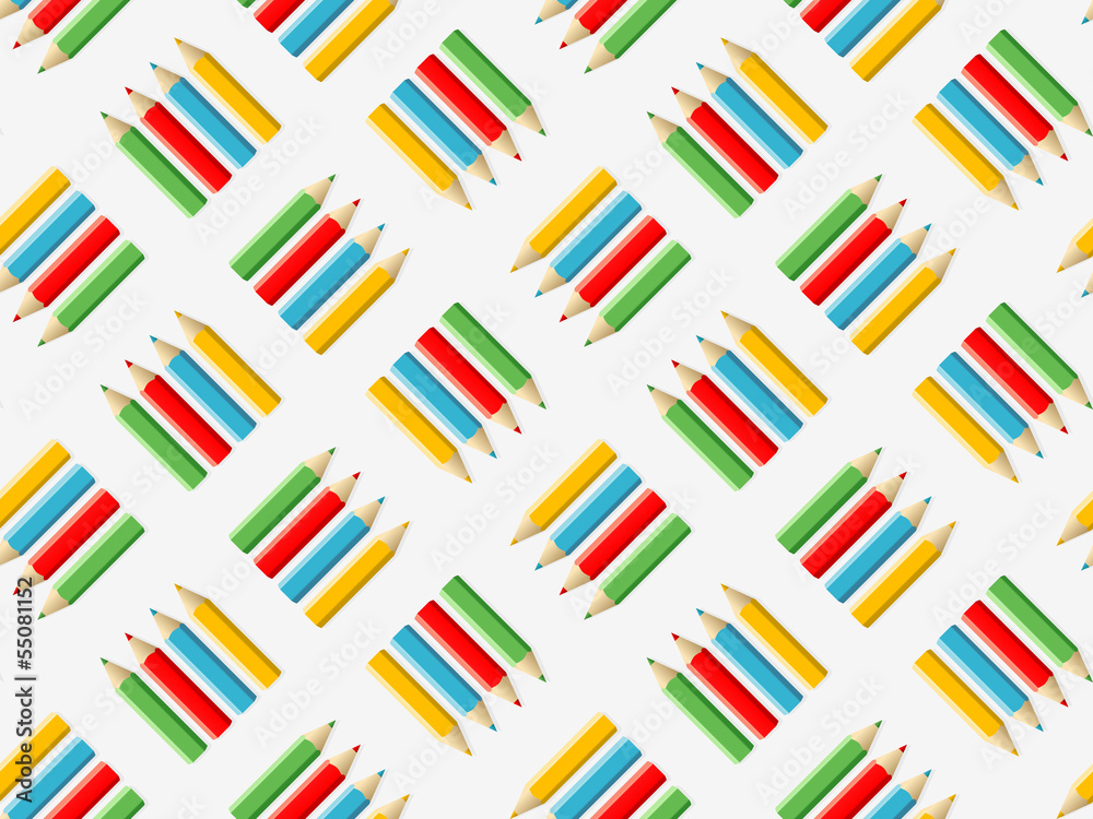 School background with colored pencils School background with colored pencils