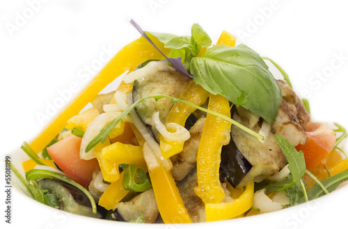 vegetable salad on a plate in a restaurant photo