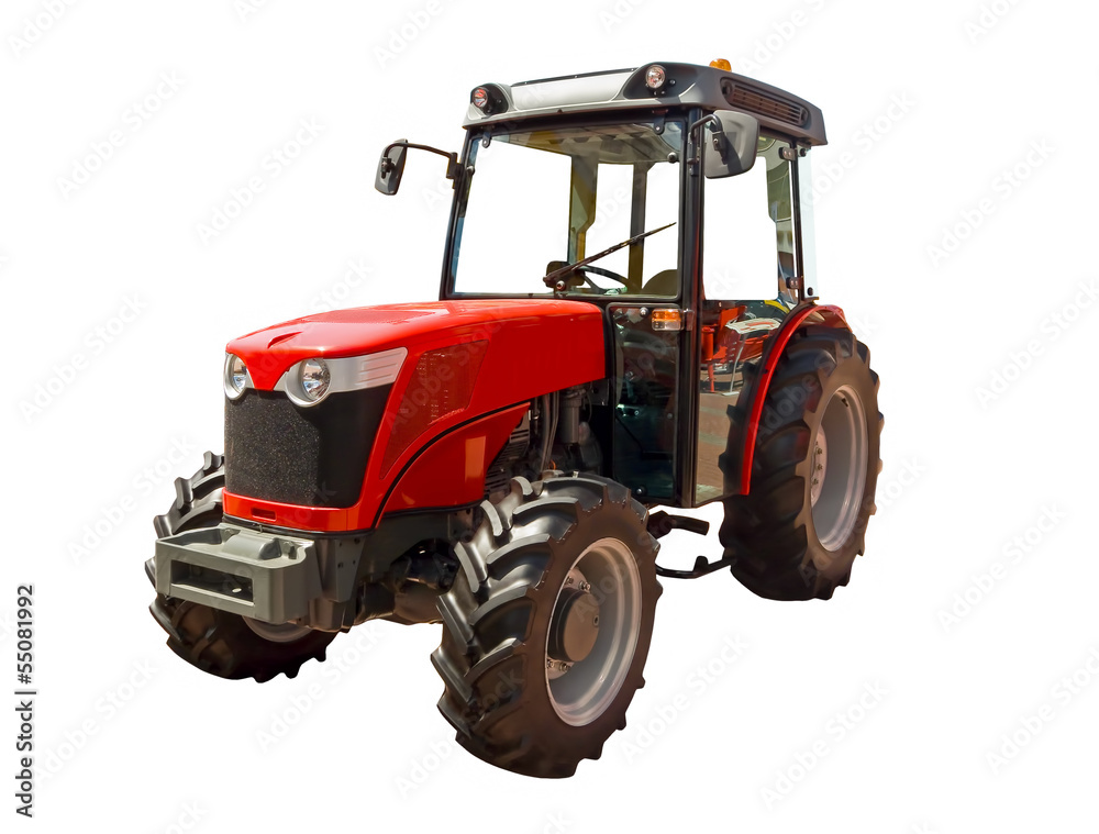 Obraz premium Red farm tractor