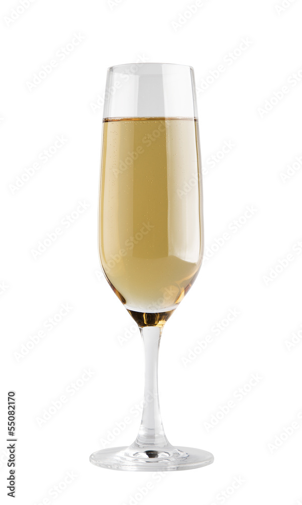 Glass of champagne on a white background Glass of champagne on a white background