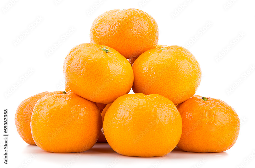 Heap of tangerines isolated on white background Heap of tangerines isolated on white background