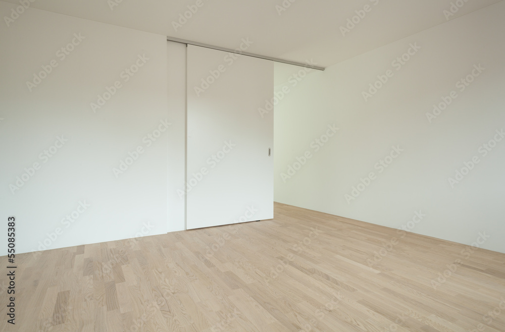 interior new house, empty room with sliding door interior new house, empty room with sliding door