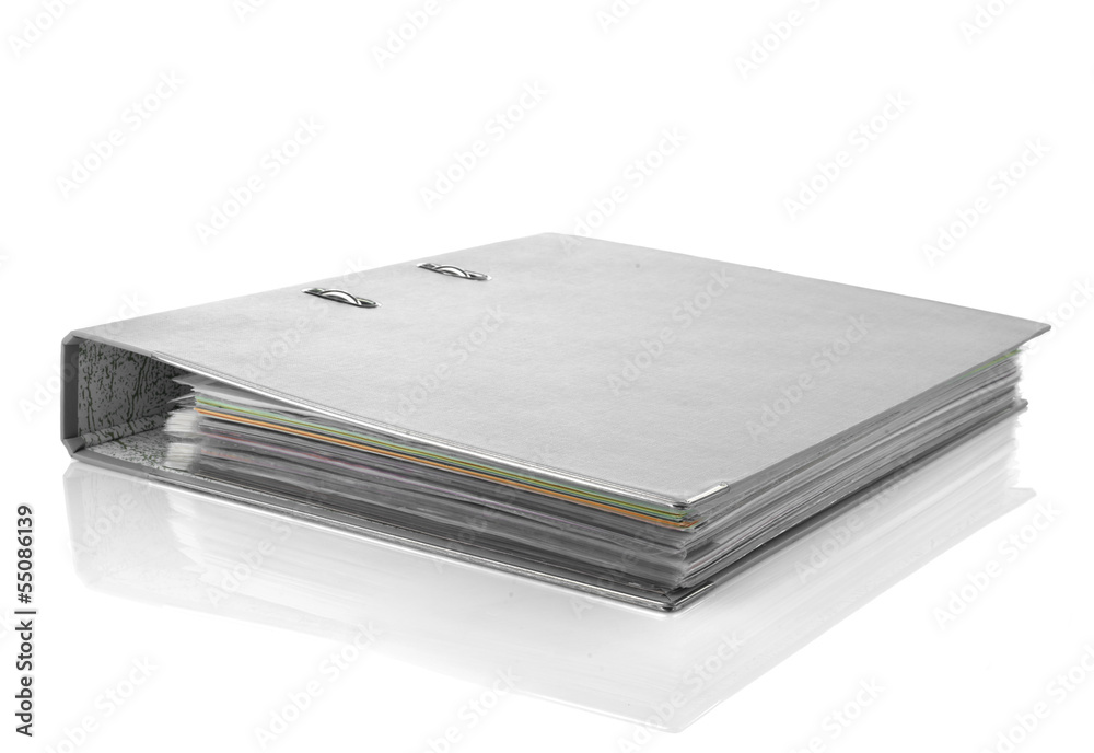 gray office folder, isolated on white background gray office folder, isolated on white background