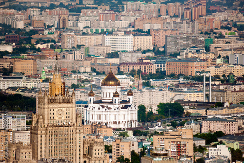 Day-time aerial view of Moscow, Russia.