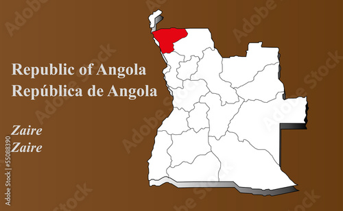 Angola - Zaire hervorgehoben photo