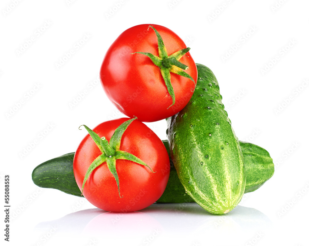 Ripe vegetables isolated on white background Ripe vegetables isolated on white background