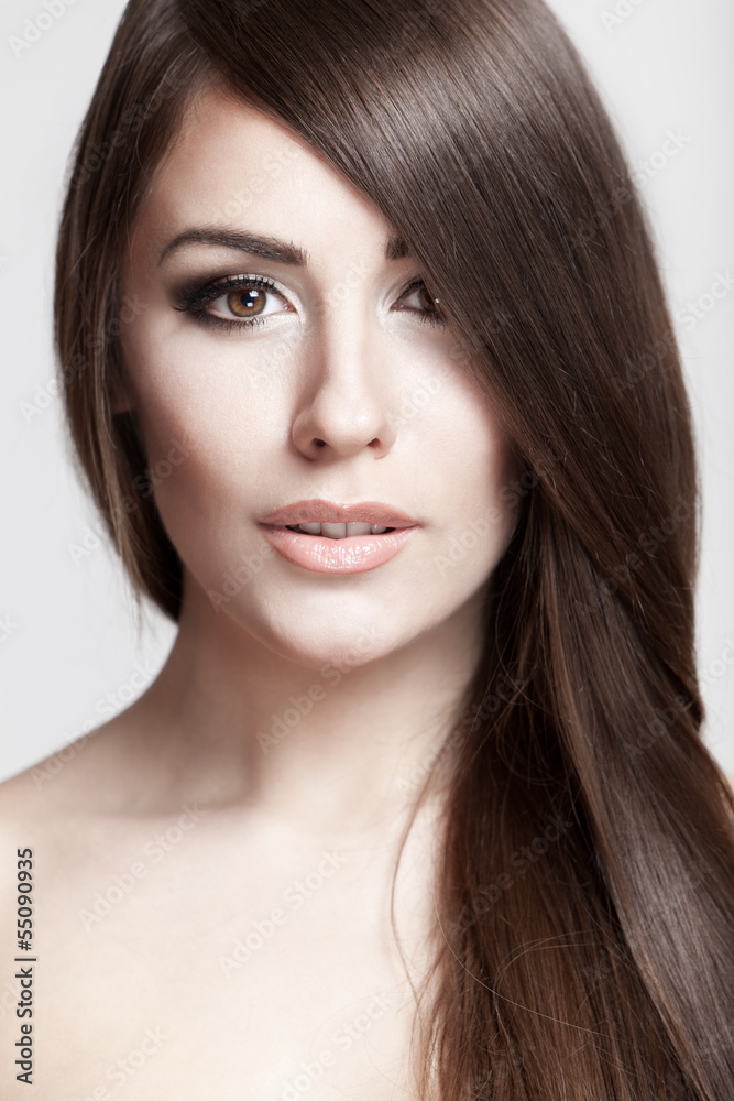 beautiful young brunette woman with long hair beautiful young brunette woman with long hair