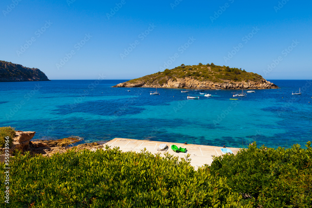 Pantaleu Island in Gemec Cove, San Telmo, Mallorca